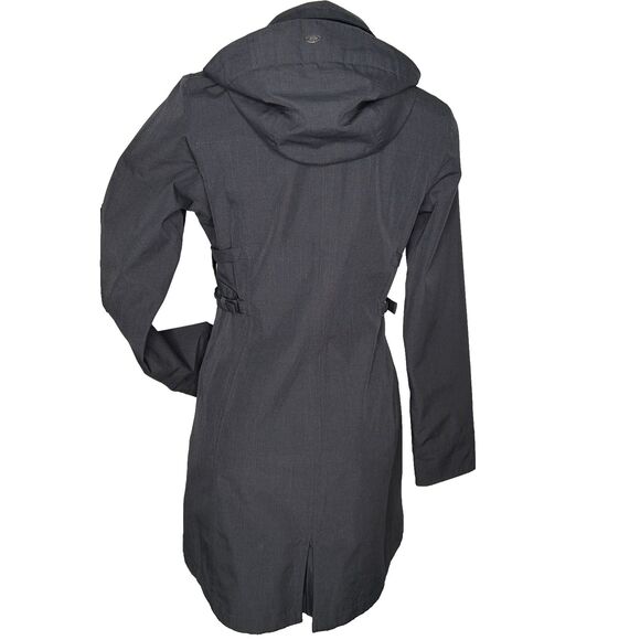Athleta Midtown Rain Trench Coat Rain Jacket Lightweight Hood Waterproof S - Picture 5 of 8